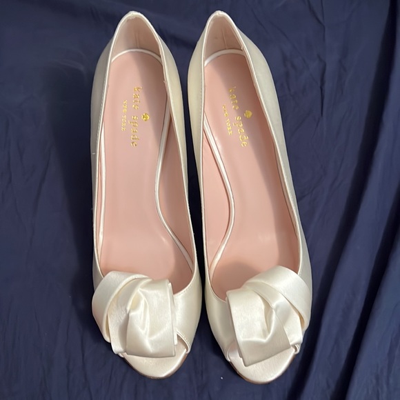 Kate spade clarice white satin and glitter heel - Picture 5 of 8